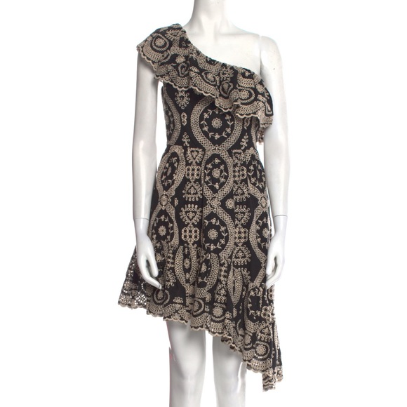 Love Shack Fancy Pamela asymmetrical embroidered party dress size S EUC - Picture 4 of 4